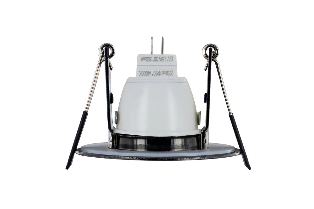 EVOFIRE MINI FIRE RATED DOWNLIGHT 45MM CUTOUT IP65 BLACK CHROME ROUND *NO LAMP HOLDER*