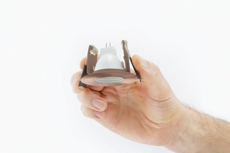 EVOFIRE MINI FIRE RATED DOWNLIGHT 45MM CUTOUT IP65 COPPER ROUND *NO LAMP HOLDER*