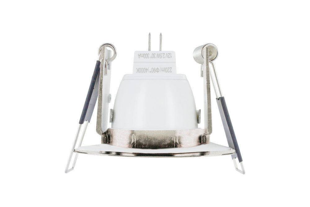 EVOFIRE MINI FIRE RATED DOWNLIGHT 45MM CUTOUT IP65 SATIN NICKEL ROUND *NO LAMP HOLDER*