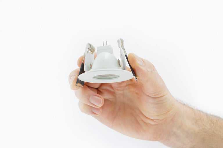 EVOFIRE MINI FIRE RATED DOWNLIGHT 45MM CUTOUT IP65 WHITE ROUND *NO LAMP HOLDER*