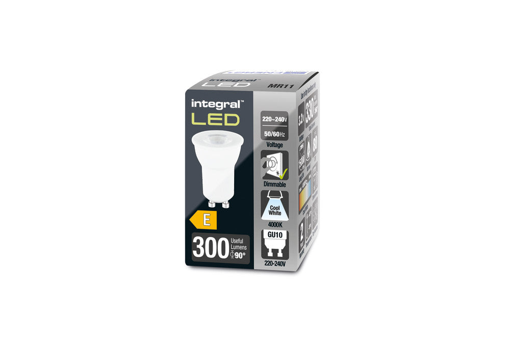 MR11 GU10 BULB 330LM 3.2W 4000K DIMMABLE 36 BEAM 80 CRI